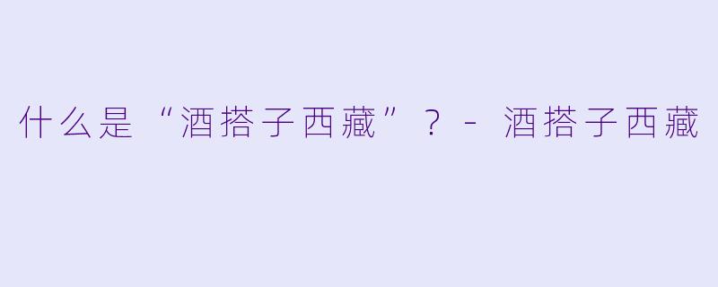 什么是“酒搭子西藏”？-酒搭子西藏