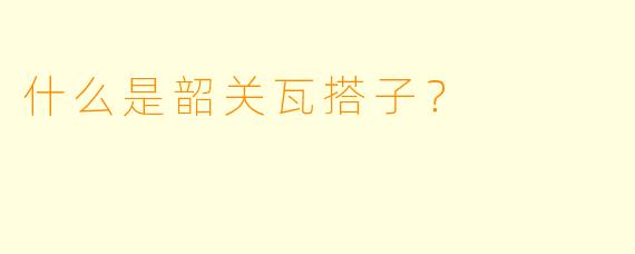 什么是韶关瓦搭子？
