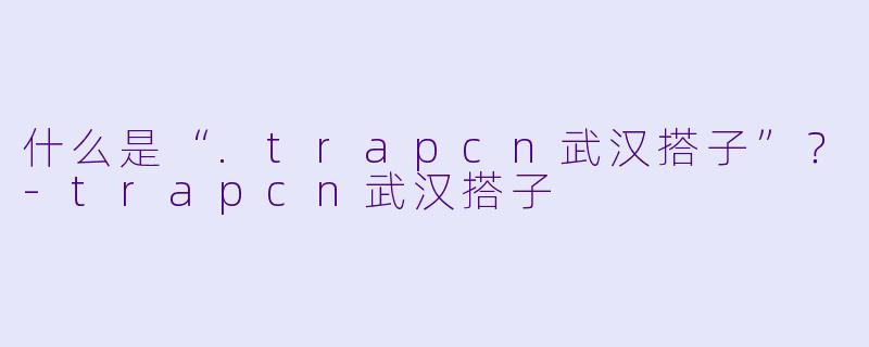 什么是“.trapcn武汉搭子”？-trapcn武汉搭子