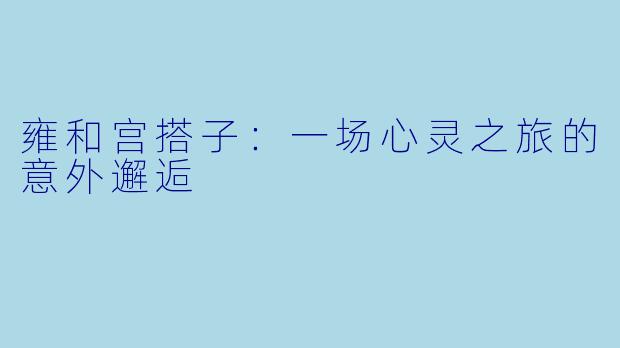 雍和宫搭子:一场心灵之旅的意外邂逅