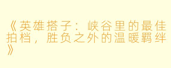 《英雄搭子：峡谷里的最佳拍档，胜负之外的温暖羁绊》
