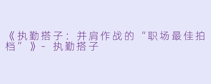 《执勤搭子：并肩作战的“职场最佳拍档”》-执勤搭子