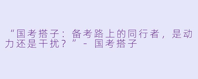 “国考搭子：备考路上的同行者，是动力还是干扰？”-国考搭子
