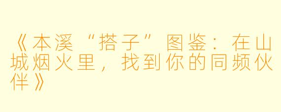 《本溪“搭子”图鉴：在山城烟火里，找到你的同频伙伴》