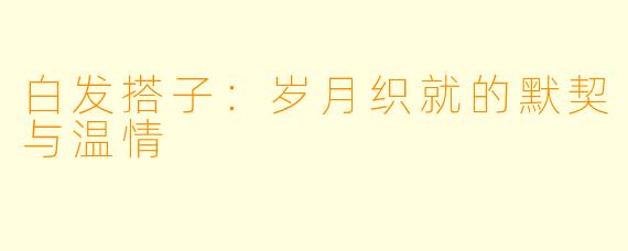 白发搭子：岁月织就的默契与温情