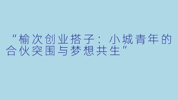 “榆次创业搭子：小城青年的合伙突围与梦想共生”