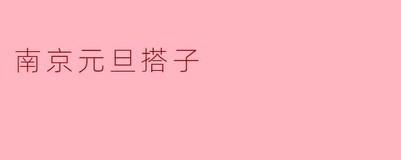 南京元旦搭子