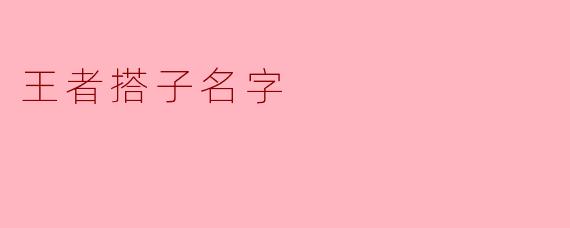 王者搭子名字