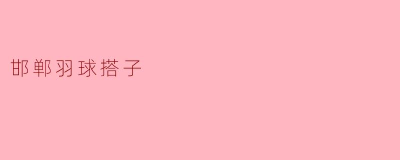 邯郸羽球搭子