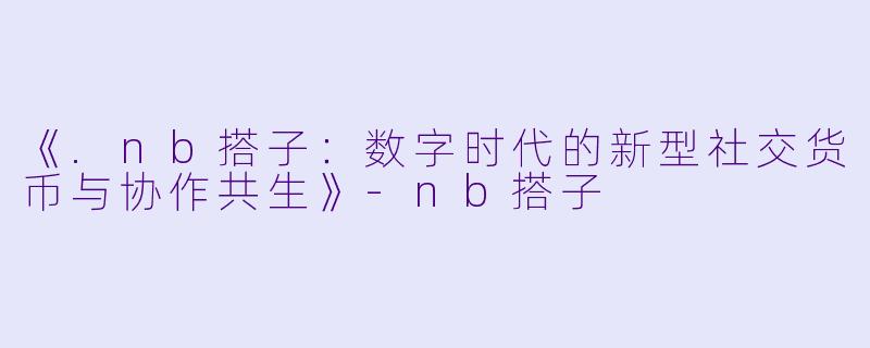 《.nb搭子：数字时代的新型社交货币与协作共生》-nb搭子