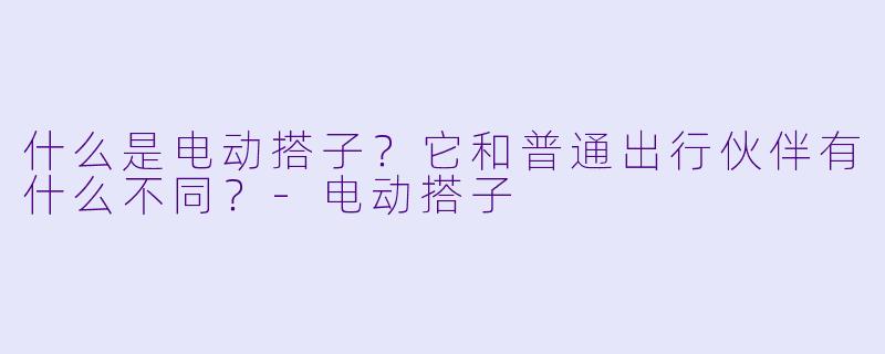什么是电动搭子？它和普通出行伙伴有什么不同？-电动搭子