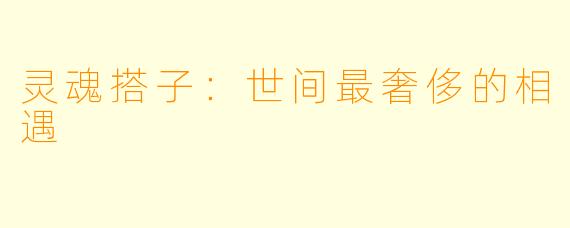 灵魂搭子：世间最奢侈的相遇
