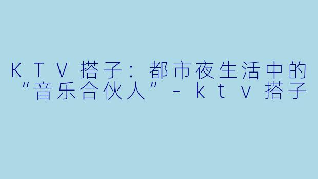 KTV搭子：都市夜生活中的“音乐合伙人”-ktv搭子