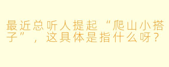 最近总听人提起“爬山小搭子”，这具体是指什么呀？