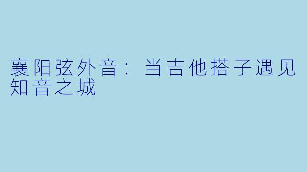 襄阳弦外音：当吉他搭子遇见知音之城