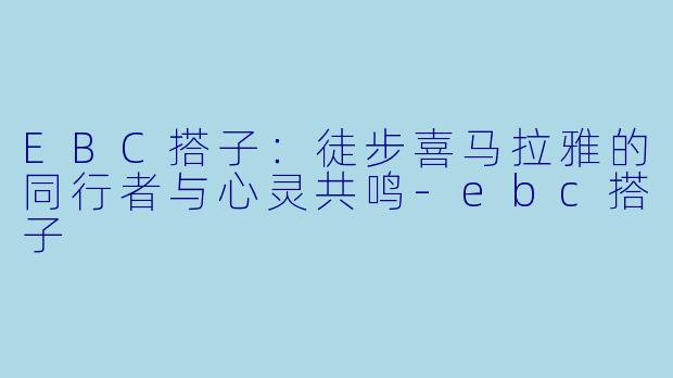 EBC搭子：徒步喜马拉雅的同行者与心灵共鸣-ebc搭子