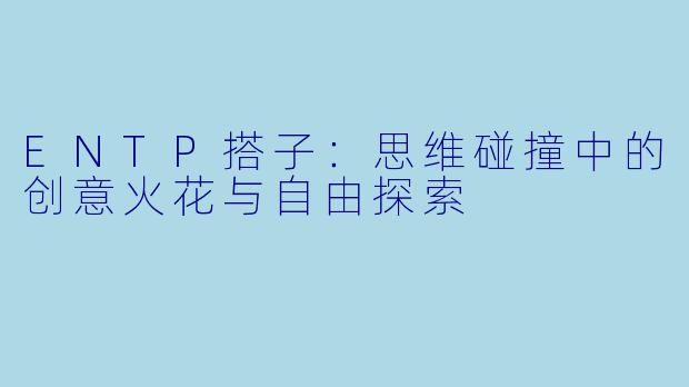 ENTP搭子：思维碰撞中的创意火花与自由探索