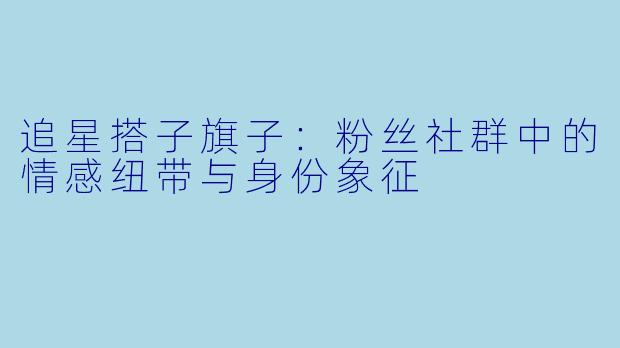 追星搭子旗子：粉丝社群中的情感纽带与身份象征