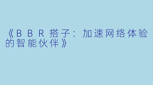 《BBR搭子：加速网络体验的智能伙伴》