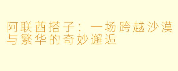 阿联酋搭子：一场跨越沙漠与繁华的奇妙邂逅