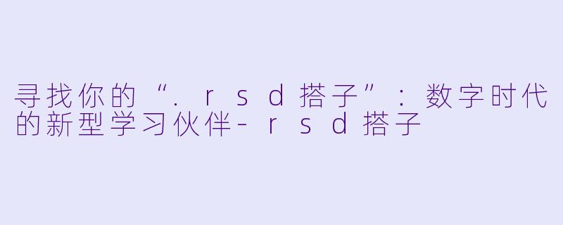 寻找你的“.rsd搭子”：数字时代的新型学习伙伴-rsd搭子