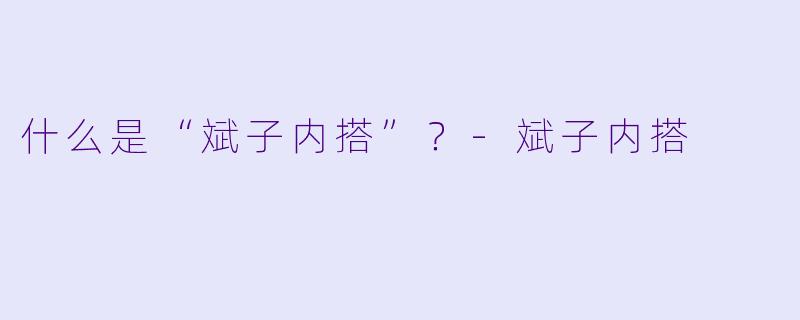什么是“斌子内搭”？