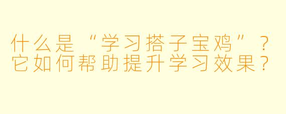 什么是“学习搭子宝鸡”？它如何帮助提升学习效果？
