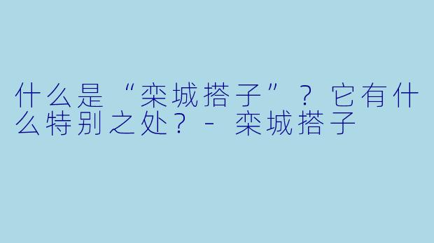 什么是“栾城搭子”？它有什么特别之处？-栾城搭子