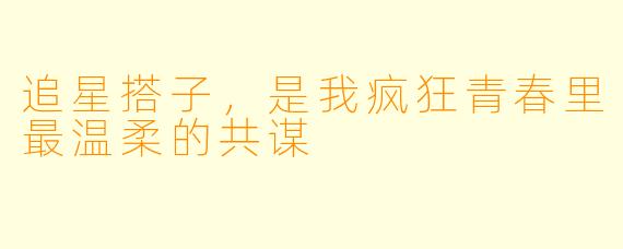 追星搭子，是我疯狂青春里最温柔的共谋