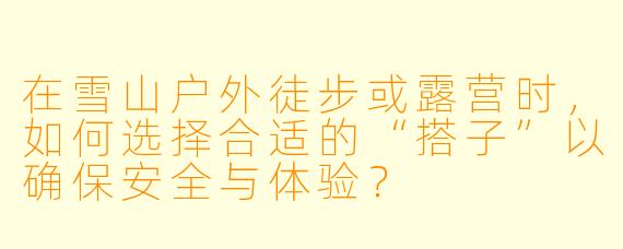 在雪山户外徒步或露营时，如何选择合适的“搭子”以确保安全与体验？