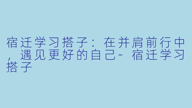 宿迁学习搭子：在并肩前行中，遇见更好的自己-宿迁学习搭子