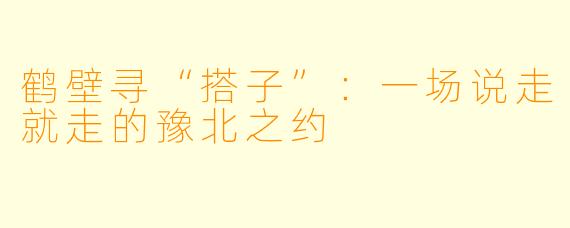 鹤壁寻“搭子”：一场说走就走的豫北之约