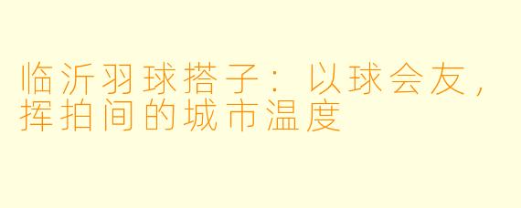 临沂羽球搭子:以球会友,挥拍间的城市温度