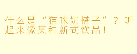 什么是“猫咪奶搭子”？听起来像某种新式饮品！