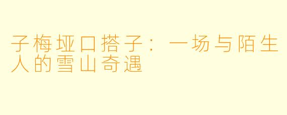 子梅垭口搭子：一场与陌生人的雪山奇遇