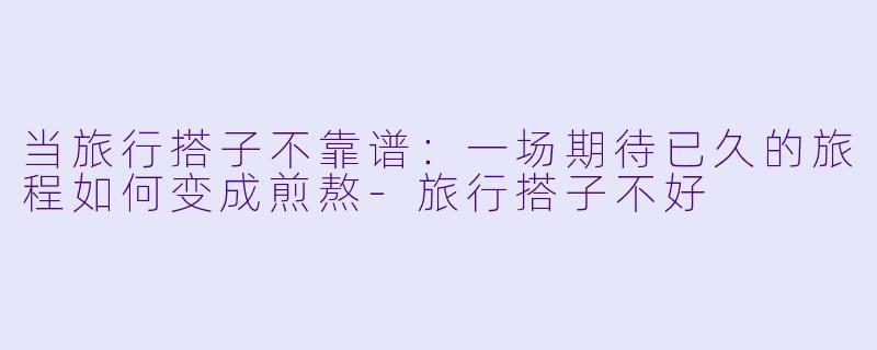 当旅行搭子不靠谱：一场期待已久的旅程如何变成煎熬-旅行搭子不好