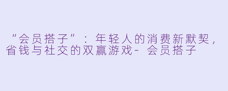 “会员搭子”：年轻人的消费新默契，省钱与社交的双赢游戏-会员搭子