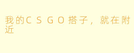 我的CSGO搭子，就在附近