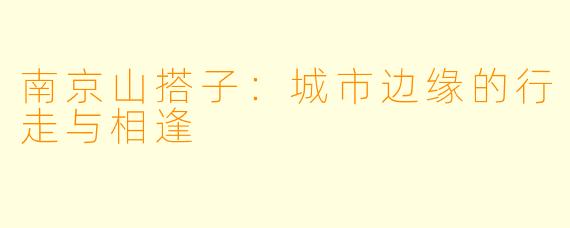 南京山搭子：城市边缘的行走与相逢