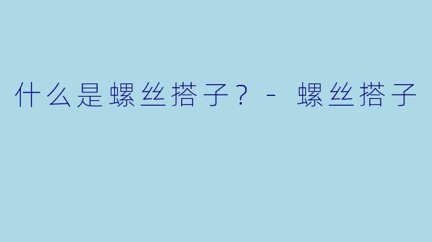 什么是螺丝搭子？-螺丝搭子