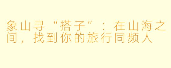 象山寻“搭子”：在山海之间，找到你的旅行同频人