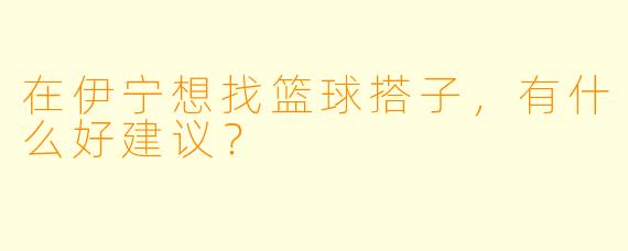在伊宁想找篮球搭子，有什么好建议？