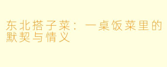 东北搭子菜:一桌饭菜里的默契与情义