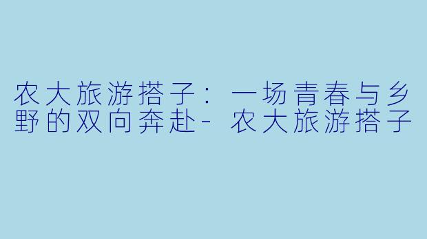 农大旅游搭子：一场青春与乡野的双向奔赴-农大旅游搭子