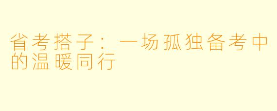 省考搭子：一场孤独备考中的温暖同行