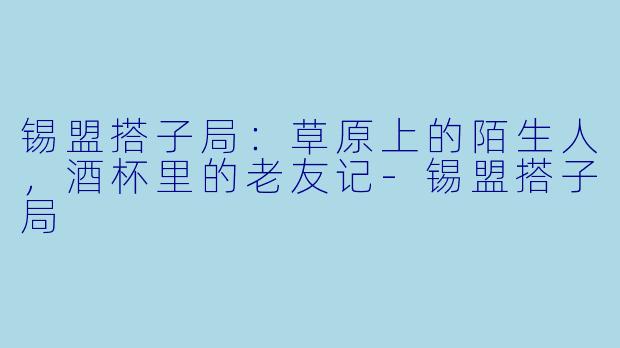 锡盟搭子局：草原上的陌生人，酒杯里的老友记-锡盟搭子局