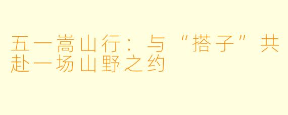 五一嵩山行:与“搭子”共赴一场山野之约