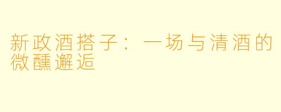 新政酒搭子:一场与清酒的微醺邂逅