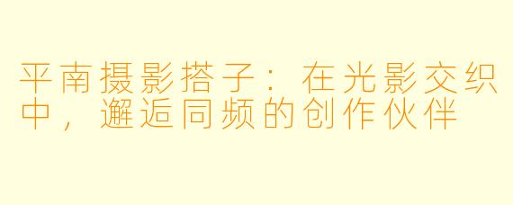 平南摄影搭子:在光影交织中,邂逅同频的创作伙伴