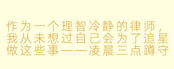 作为一个理智冷静的律师，我从未想过自己会为了追星做这些事——凌晨三点蹲守周边店，翻墙学打榜，甚至和饭圈黑子对线到天亮。更荒谬的是，我的追星搭子竟是我正在办理的离婚案的当事人。当他在法院调解室摘下口罩，露出和偶像手幅上一模一样的泪痣时，我们该假装不认识，还是相视一笑？